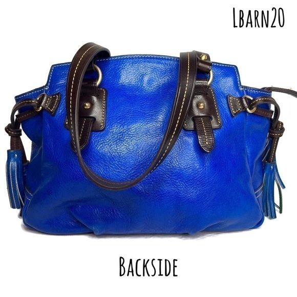 Dooney and Bourke DB Royal Blue Toledo Leather Wing Strap Satchel Florentine Bag - Picture 8 of 14